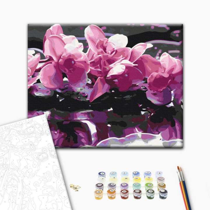 Paint-by-numbers design - Purple Orchid