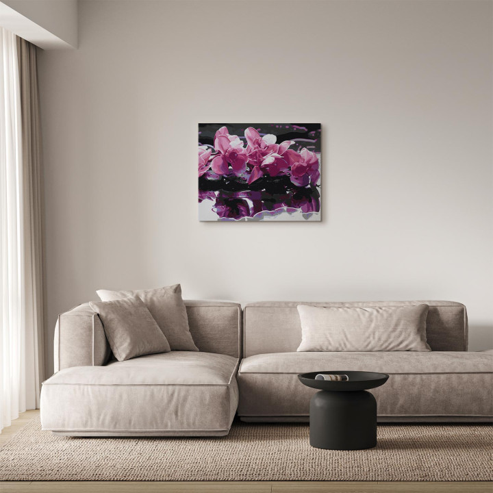 Paint-by-numbers design - Purple Orchid
