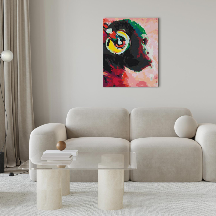 Malen nach Zahlen auf Leinwand - Monkey In Headphones