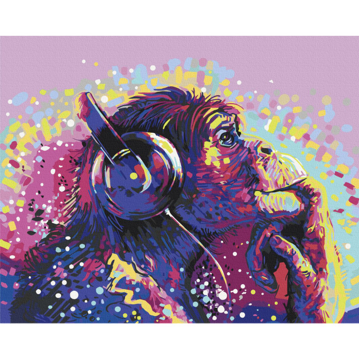 Malen nach Zahlen auf Leinwand - Magic Chimpanzee