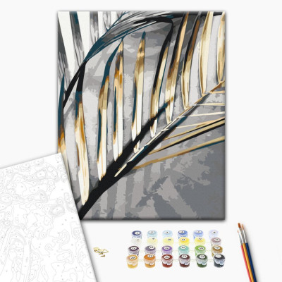 Paint-by-numbers design - Golden Palm Tree