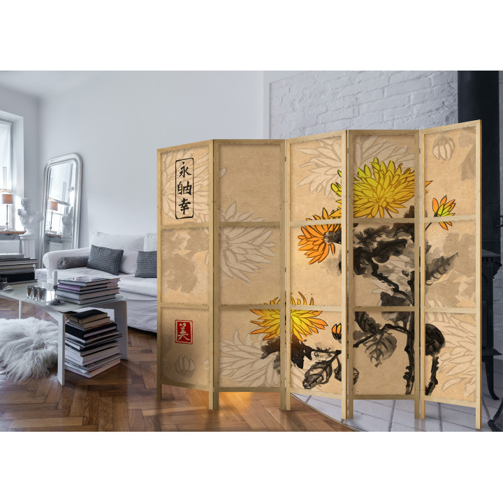 Japans kamerscherm - Style: Chrysanthemums II