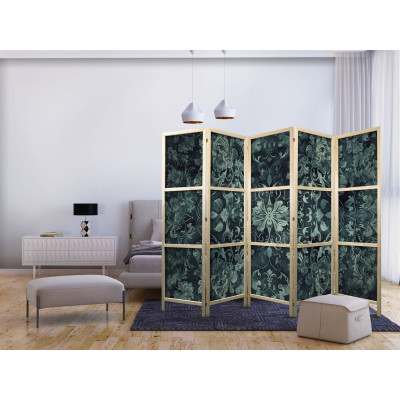 Paravent japonais - Oriental Pattern Carpet - Emerald Ornaments and Worn Patterns