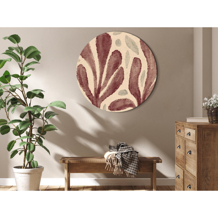 Okrągły obraz - Leaves and spots – large vibrant shapes inspired by Matisse