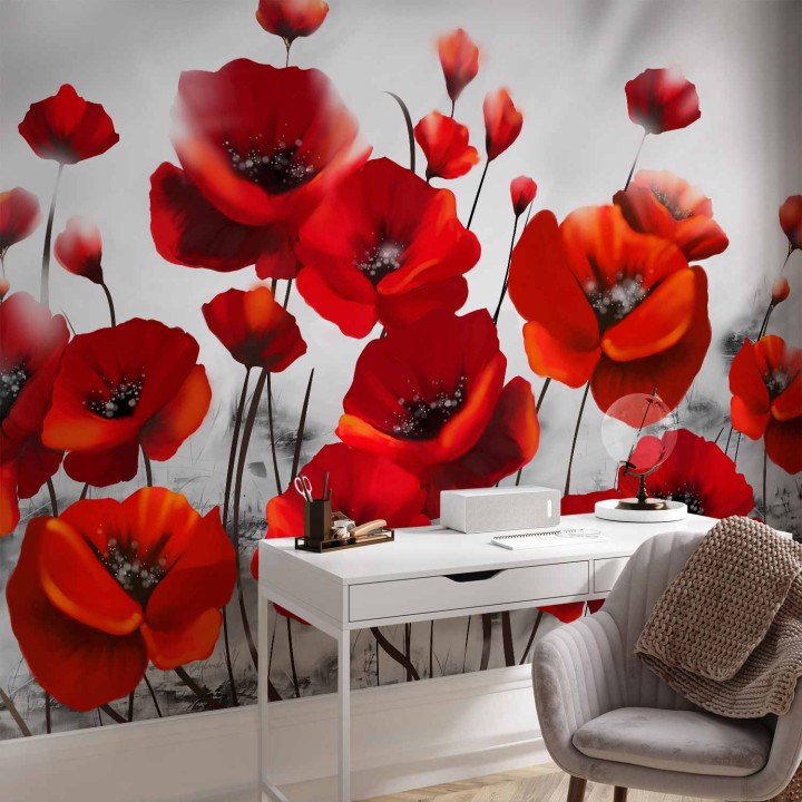 Wall mural - Poppies in the Moonlight