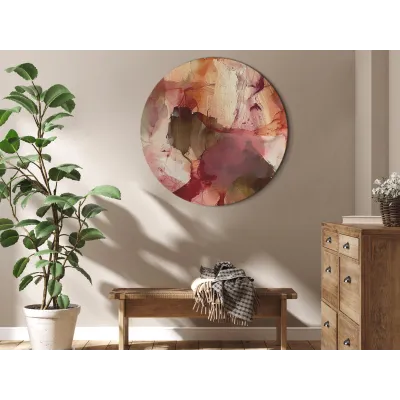 Round wall picture - Spring composition – transparencies and forms in watercolor style