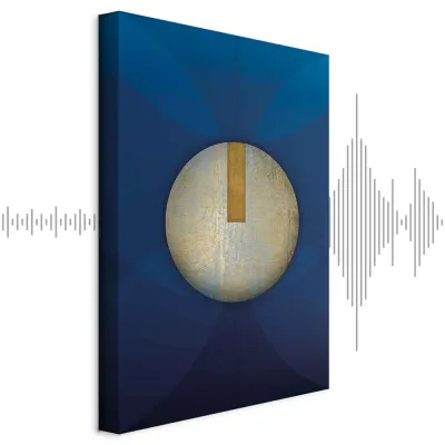 Wall picture - In the Shadow of Classic Blue (1-part) - Golden Circle in Abstraction