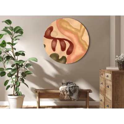Round wall picture - Colorful shapes – worn-out figures in lime wash technique